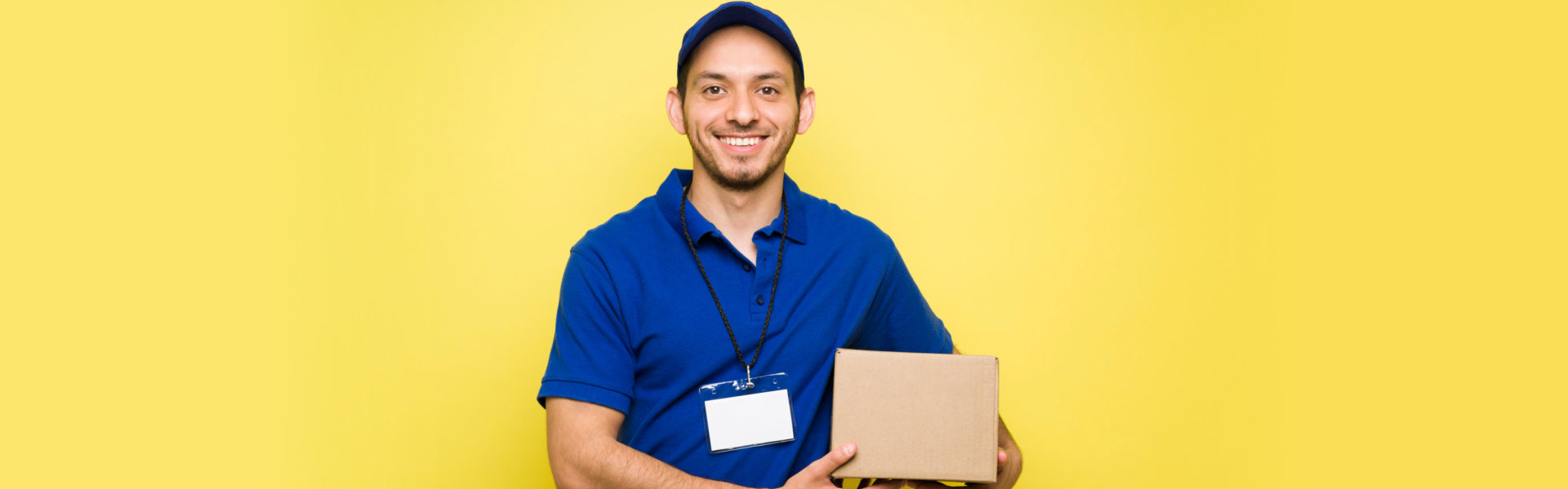 delivery man smiling